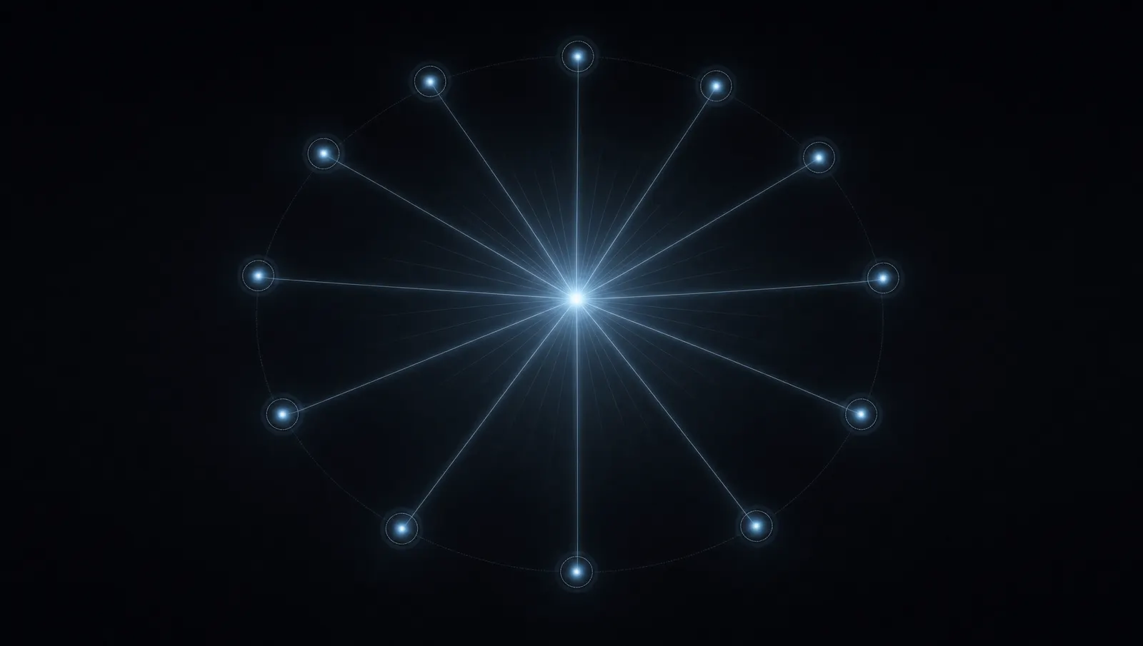 Ein heller Knoten, der Licht an umliegende Knoten weitergibt